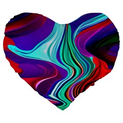 Fluid Background Large 19  Premium Heart Shape Cushions by GardenOfOphir