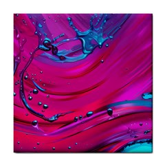 Fluid Art Pattern Tile Coaster by GardenOfOphir