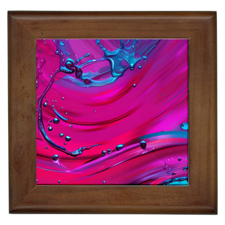 Fluid Art Pattern Framed Tile