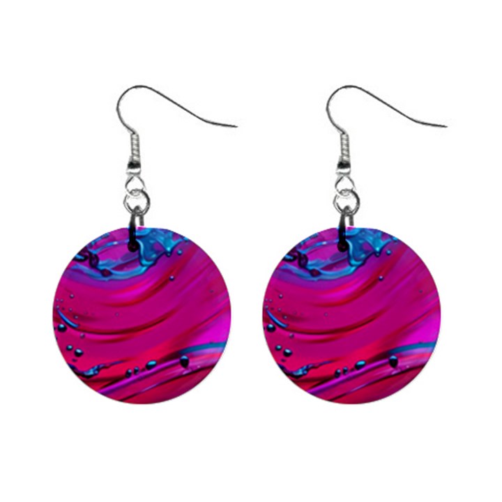 Fluid Art Pattern Mini Button Earrings