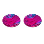 Fluid Art Pattern Cufflinks (Oval) Front(Pair)