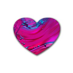 Fluid Art Pattern Rubber Heart Coaster (4 Pack) by GardenOfOphir