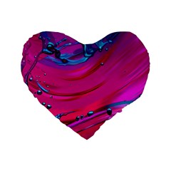 Fluid Art Pattern Standard 16  Premium Heart Shape Cushions by GardenOfOphir