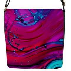 Fluid Art Pattern Flap Closure Messenger Bag (s) by GardenOfOphir