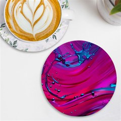 Fluid Art Pattern Uv Print Round Tile Coaster by GardenOfOphir