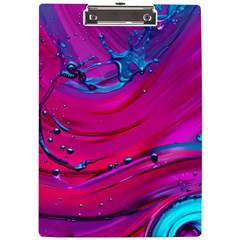 Fluid Art Pattern A4 Acrylic Clipboard by GardenOfOphir