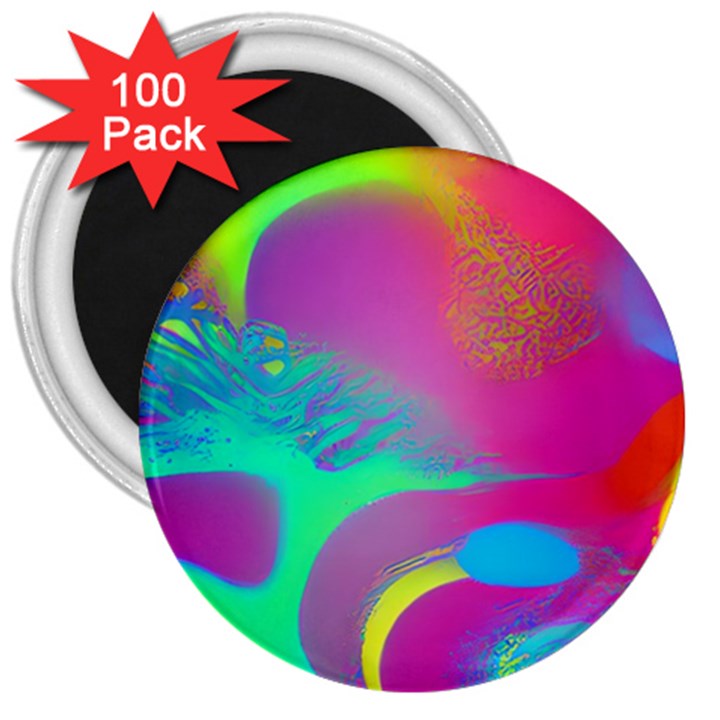 Fluid Background 3  Magnets (100 pack)