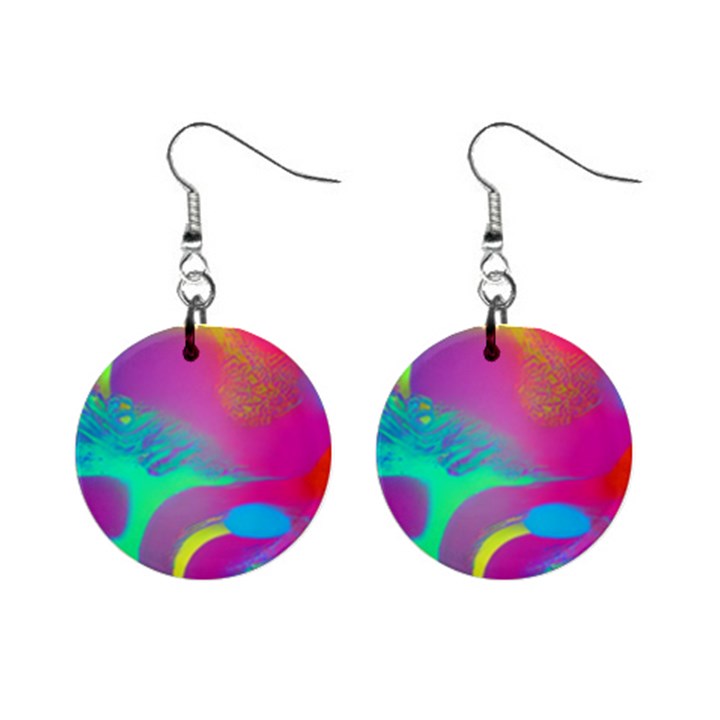 Fluid Background Mini Button Earrings