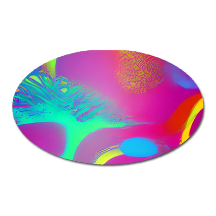 Fluid Background Oval Magnet