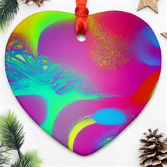 Fluid Background Heart Ornament (two Sides) by GardenOfOphir