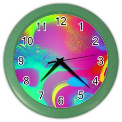 Fluid Background Color Wall Clock by GardenOfOphir