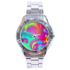 Fluid Background Stainless Steel Analogue Watch by GardenOfOphir