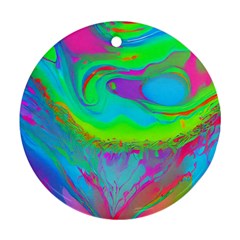 Fluid Artistic Round Ornament (two Sides) by GardenOfOphir