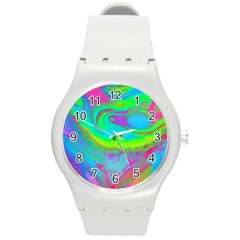 Fluid Artistic Round Plastic Sport Watch (m) by GardenOfOphir