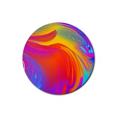 Liquid Art Pattern Rubber Coaster (round) by GardenOfOphir