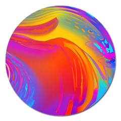 Liquid Art Pattern Magnet 5  (round) by GardenOfOphir