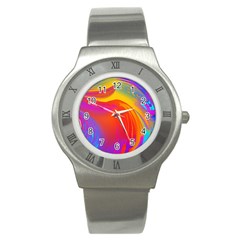 Liquid Art Pattern Stainless Steel Watch by GardenOfOphir