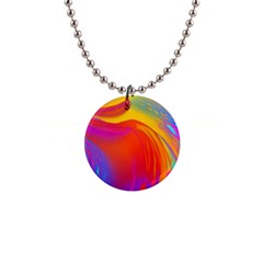 Liquid Art Pattern 1  Button Necklace by GardenOfOphir