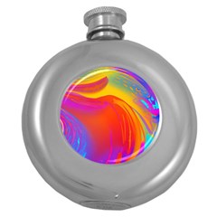 Liquid Art Pattern Round Hip Flask (5 Oz) by GardenOfOphir