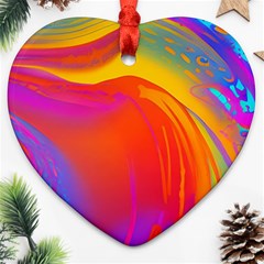 Liquid Art Pattern Heart Ornament (two Sides) by GardenOfOphir