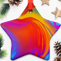 Liquid Art Pattern Star Ornament (two Sides) by GardenOfOphir