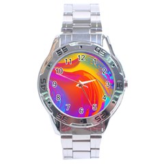 Liquid Art Pattern Stainless Steel Analogue Watch by GardenOfOphir