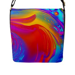 Liquid Art Pattern Flap Closure Messenger Bag (l) by GardenOfOphir