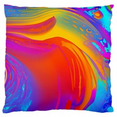 Liquid Art Pattern Large Premium Plush Fleece Cushion Case (one Side) by GardenOfOphir