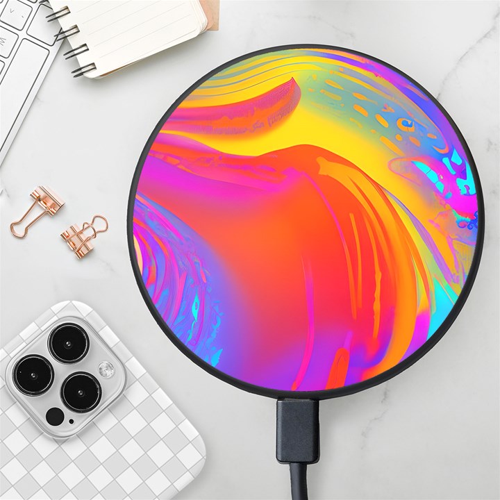 Liquid Art Pattern Wireless Fast Charger(Black)