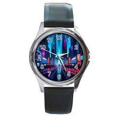 City People Cyberpunk Round Metal Watch by Jancukart