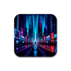 City People Cyberpunk Rubber Coaster (square)