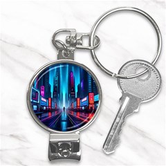 City People Cyberpunk Nail Clippers Key Chain by Jancukart