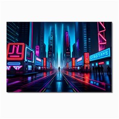 City People Cyberpunk Postcard 4 x 6  (pkg Of 10) by Jancukart