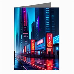 City People Cyberpunk Greeting Cards (pkg Of 8) by Jancukart