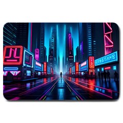 City People Cyberpunk Large Doormat by Jancukart