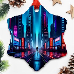 City People Cyberpunk Ornament (snowflake)