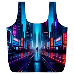 City People Cyberpunk Full Print Recycle Bag (xl) by Jancukart