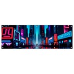 City People Cyberpunk Banner and Sign 12  x 4  Front