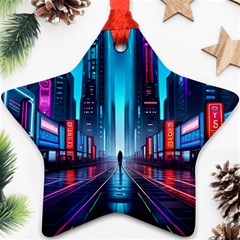 City People Cyberpunk Ornament (star) by Jancukart