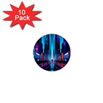 City People Cyberpunk 1  Mini Buttons (10 pack)  Front