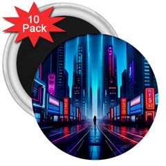 City People Cyberpunk 3  Magnets (10 Pack) 