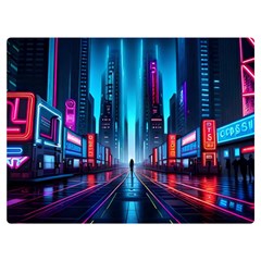 City People Cyberpunk One Side Premium Plush Fleece Blanket (extra Small)