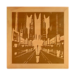 City People Cyberpunk Wood Photo Frame Cube by Jancukart