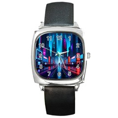 City People Cyberpunk Square Metal Watch