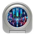 City People Cyberpunk Travel Alarm Clock Front