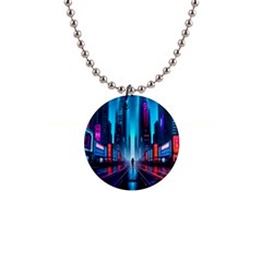 City People Cyberpunk 1  Button Necklace by Jancukart