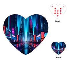 City People Cyberpunk Playing Cards Single Design (heart) by Jancukart