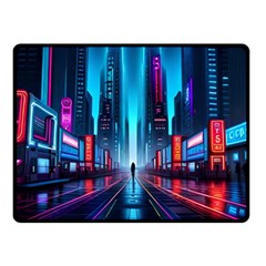 City People Cyberpunk One Side Fleece Blanket (small)