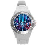 City People Cyberpunk Round Plastic Sport Watch (L) Front