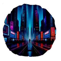 City People Cyberpunk Large 18  Premium Round Cushions